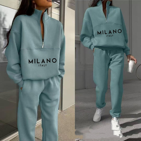 Women's Fashion Printed Hoodie Suit