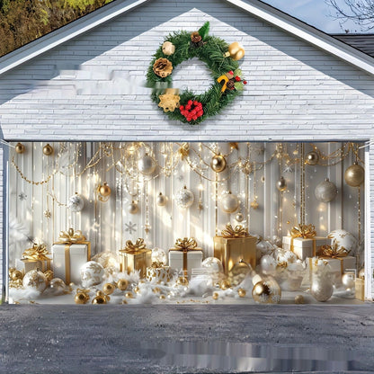 Large Size Christmas Ball Banner Background Fabric Hanging Cloth Party Decoration Flag