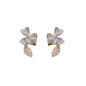 Female Personality Fashion Zircon Three Leaf Flower Earnail