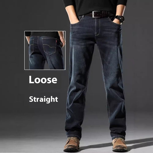 High Elastic Men's Straight Loose Spring And Autumn Jeans