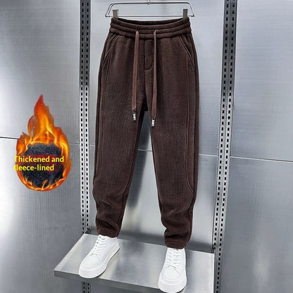 Winter Men's Fleece-lined Thick Corduroy Casual Pants