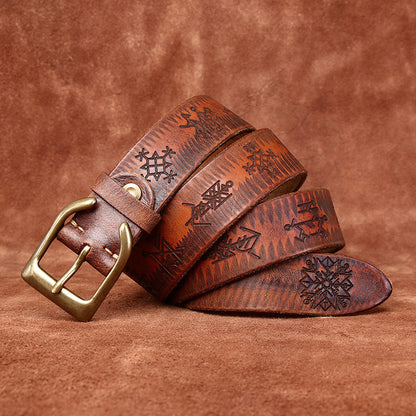 Retro Personality Trend Carved All-matching Jeans Belt