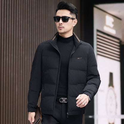 White Duck Down Business Casual Thickening Warm-keeping And Cold-proof Stand Collar Coat