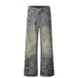 High-grade Design Washed Old Men's Loose Slightly Flared Jeans