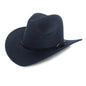 Vintage Autumn And Winter Men's Woolen Western Cowboy Hat