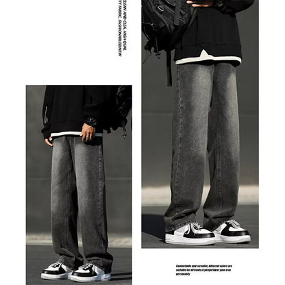 Men's Spring American Smoky Black Jeans