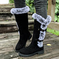 Women's Rabbit Fur Snow Boots - Winter Warmth