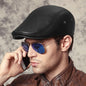 Genuine Leather Hat Top-grain Cowhide Beret Warm Duckbill Cap