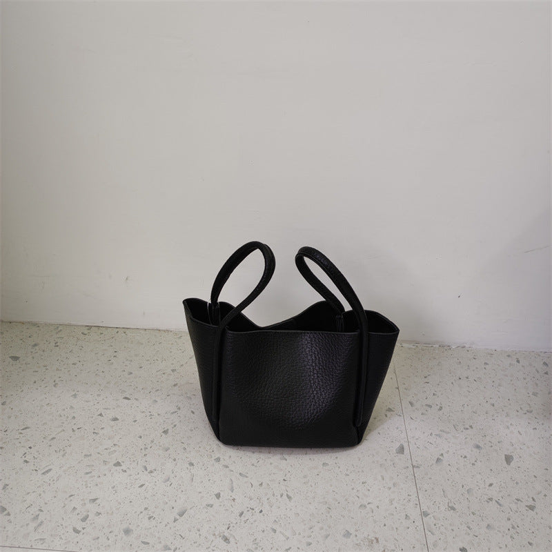 Women's Retro Bucket Bag - Casual Crossbody Style