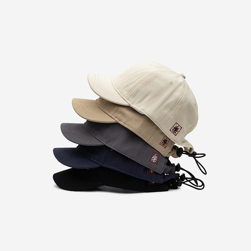 National Tide Play Embroidered Hat Men's Retro Short Brim