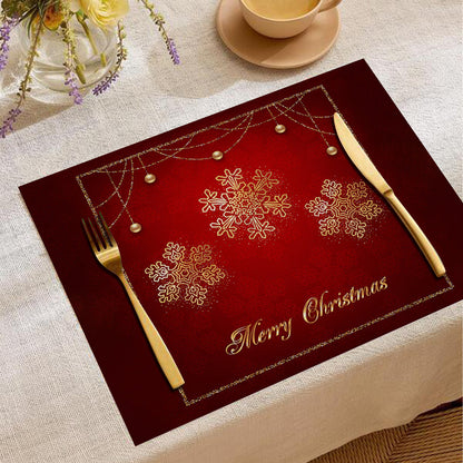 Christmas Digital Printing Placemat Linen Insulation Antifouling Decoration