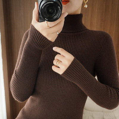 Autumn And Winter Women's Slim-fit Pullover Knit Sweater For Layering