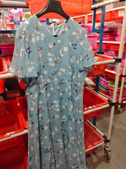 Women's Floral Print Ruffle Beach Dress - Summer