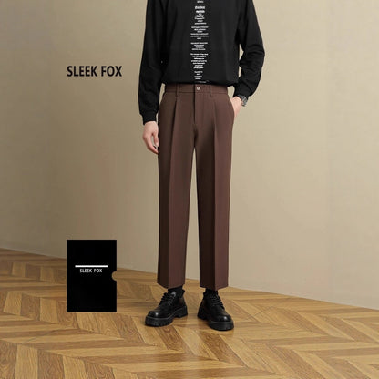 Men's Casual Draped Straight Suit Pants