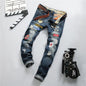 Straight Slim Jeans Splash-ink Old Fashion