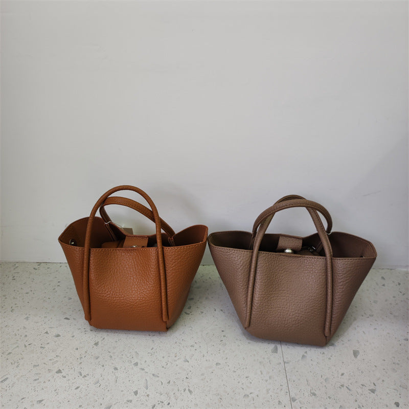 Women's Retro Bucket Bag - Casual Crossbody Style