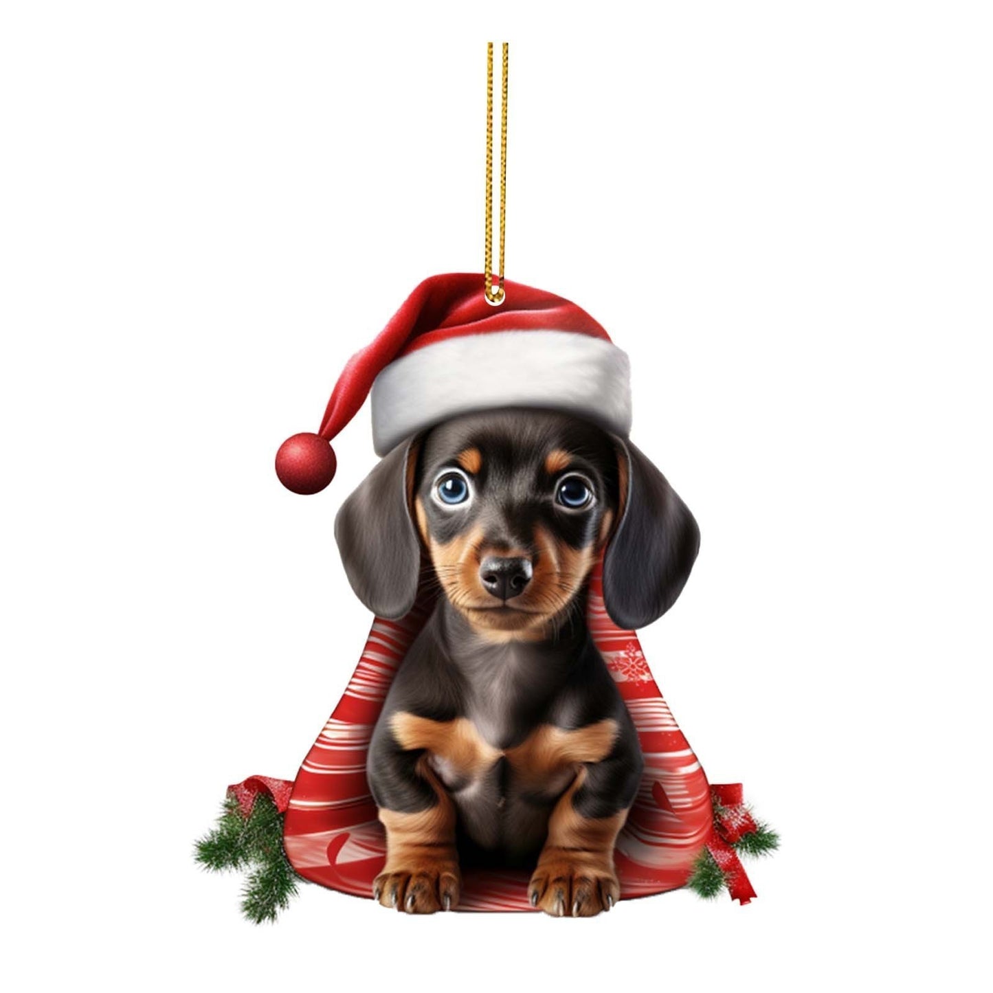 Cute Dog Flat Pendant Christmas Tree Decoration Puppy