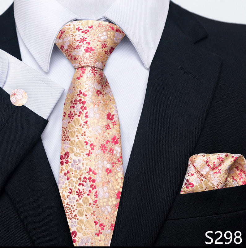 Men's Creative All-match Business Formal Wear Tie Scarf Cuff Buckle Set