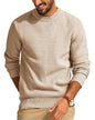 Round Neck Pullover Sweater Men's Waffle Sweater