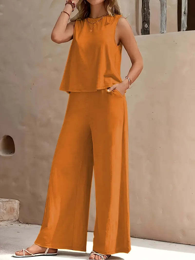 Women's Casual Loose Pants Set - Two Piece Outfit