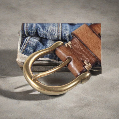 Belt First Layer Pure Cattlehide Men's Casual Jeans Belt