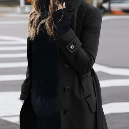 Women's Slim-Fit Woolen Cardigan Coat - Autumn Winter