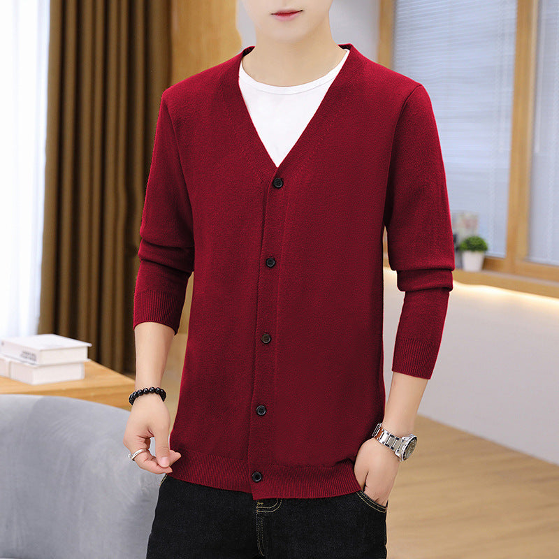Men's Thick Slim Casual Cardigan Knit Jacket