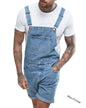 Youth Casual Mid-stretch Denim Suspender Pants