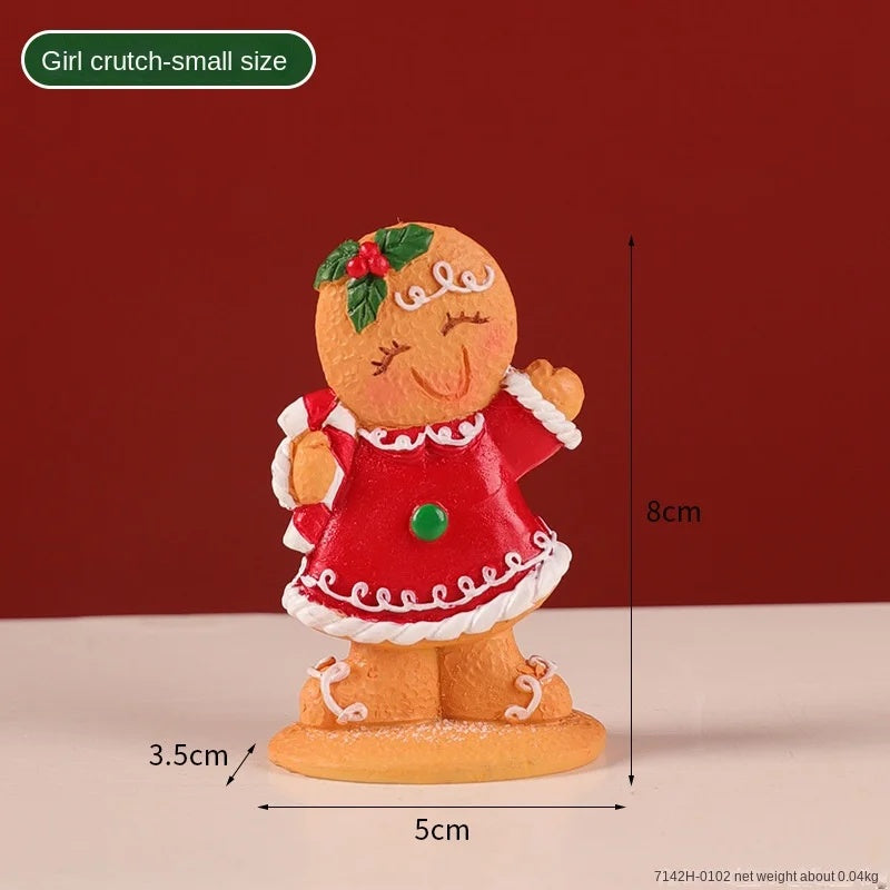 New Christmas Gingerbread Man Decoration Creative Cartoon Gingerbread Man Christmas Atmosphere Layout Decorative Small Ornaments