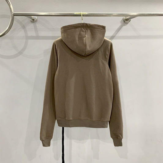 Classic Black Zip-up Hooded Long Sleeve Sweatshirt For Men