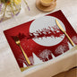 Christmas Digital Printing Placemat Linen Insulation Antifouling Decoration