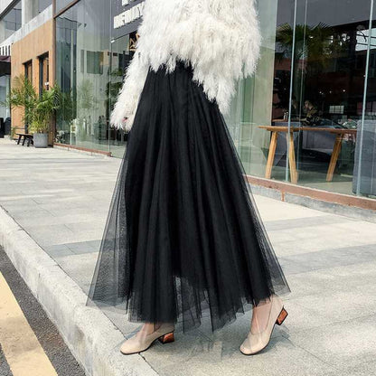 3-layer Tulle Skirt Women's Tulle Large Swing Student Skirt