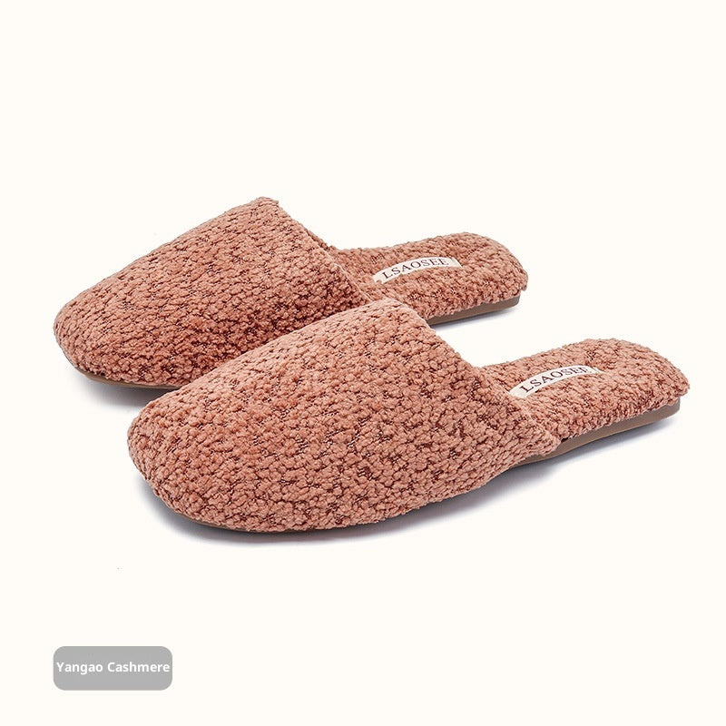 Autumn And Winter Fleece-lined Thermal Cotton Slippers Women's Indoor Home Non-slip