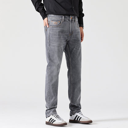 Classic Light Luxury Fit Slimming Retro Jeans Gray