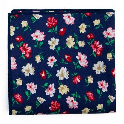 Men's Suit Printed Cotton Pocket Handkerchief With Floral Patterns, Fashionable And Casual Printed Tie