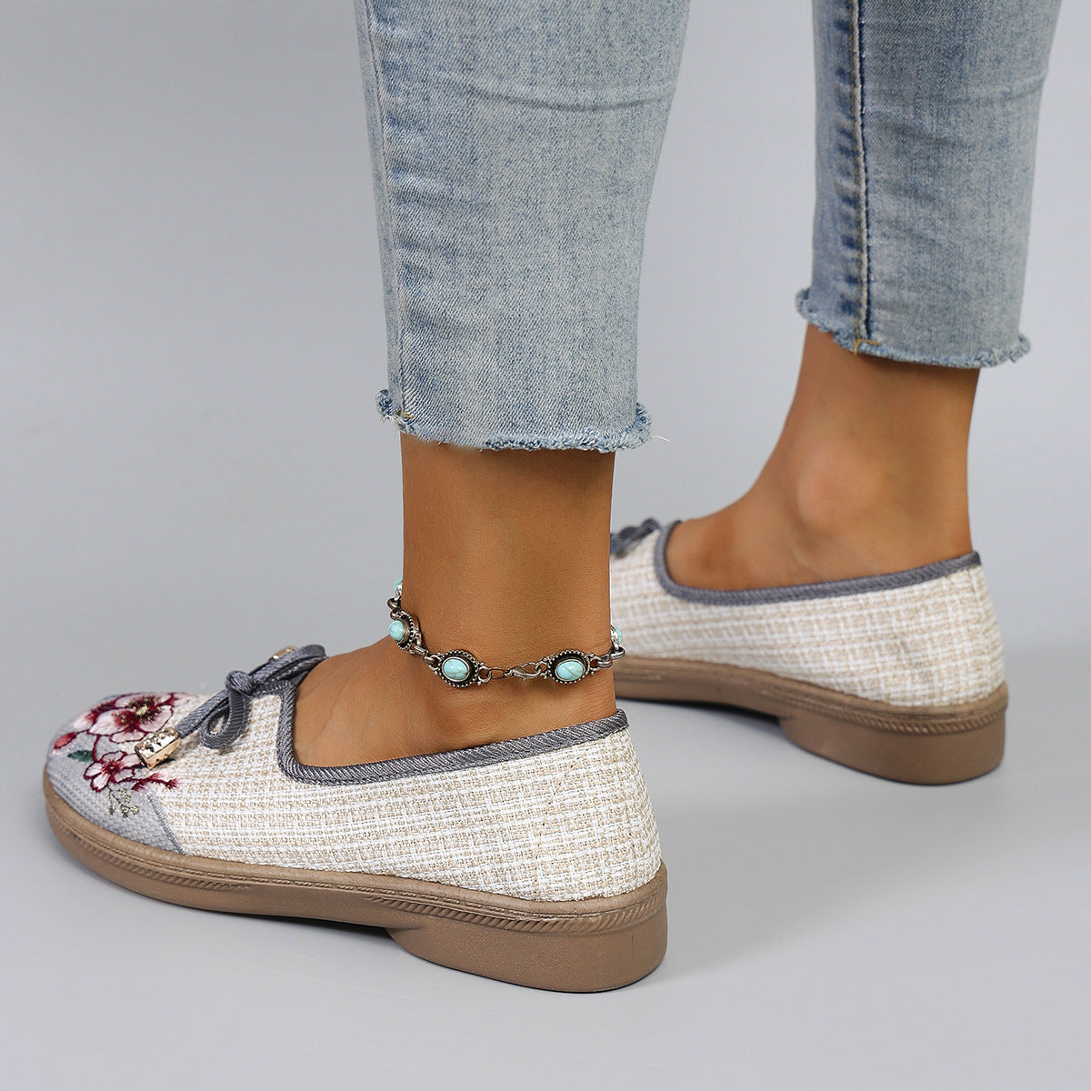 Flying Woven Ethnic Style Cloth Shoes Linen Flat