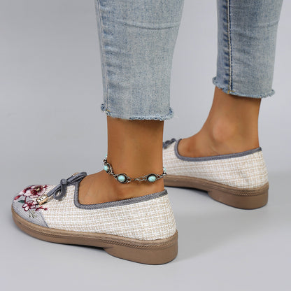 Flying Woven Ethnic Style Cloth Shoes Linen Flat