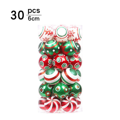 Electroplating Hand-painted Plastic Ball Christmas Tree Decoration Pendant