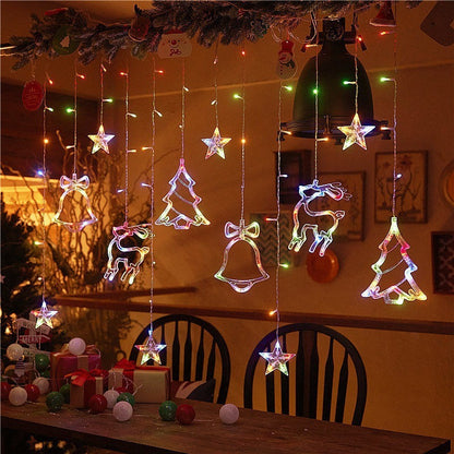 Christmas Decoration Led Color Light String Star Moon Curtain Light