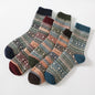 Retro Large Square Wool Socks