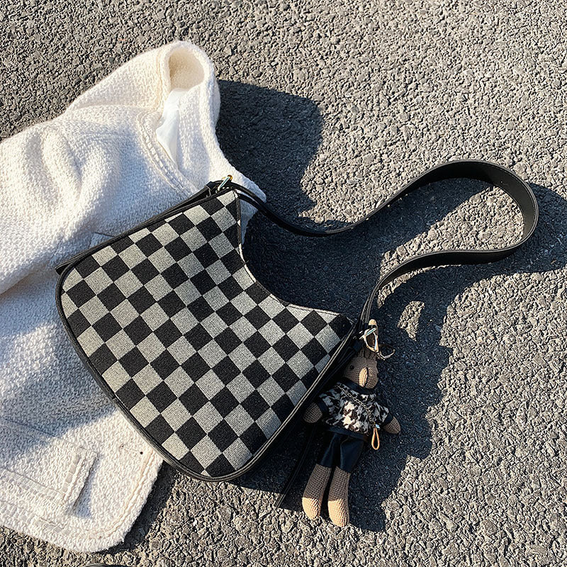 Checkered Print Personalized Daily Commuter Women's Bag