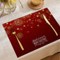 Christmas Digital Printing Placemat Linen Insulation Antifouling Decoration