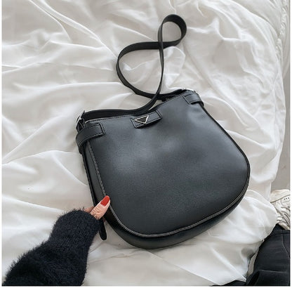 Frog Pendant Pure Color PU Simple Small Round Bag