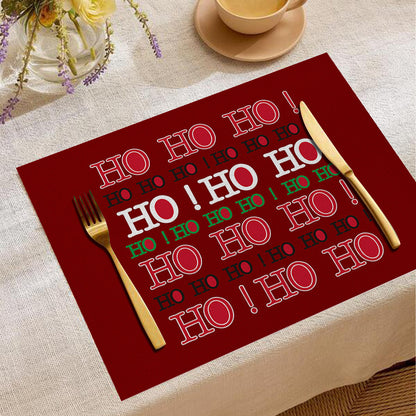 Christmas Digital Printing Placemat Linen Insulation Antifouling Decoration