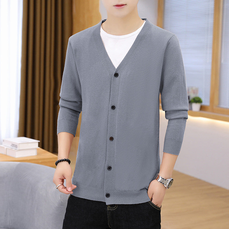 Men's Thick Slim Casual Cardigan Knit Jacket