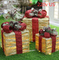 Christmas gift box Christmas tree decorations wrought iron gift box three-piece shopping mall cabinet decoration