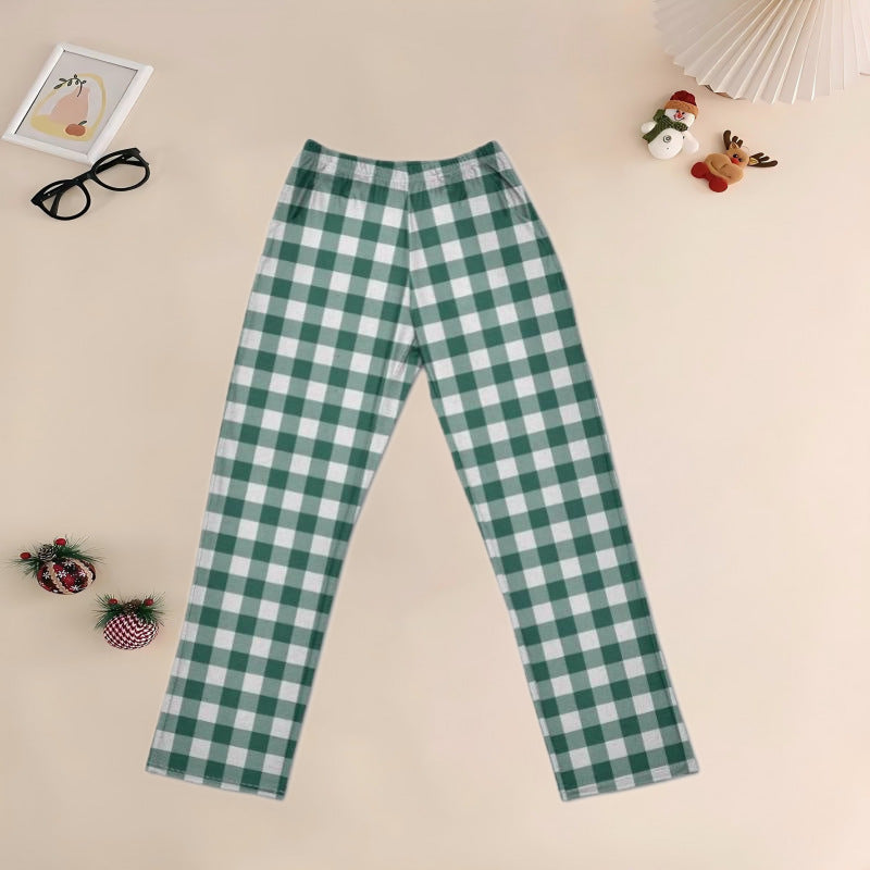 Cotton-like Printed Checkered Homewear