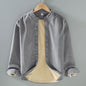 Flannel-lined Thick Warm Corduroy Small Stand-collar Shirt Jacket