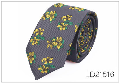 Men's Tie Casual Fashion Yarn-dyed 6cm Flower Graffiti