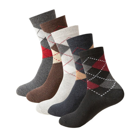 Wool Lined Socks With Flat Dotted Lines